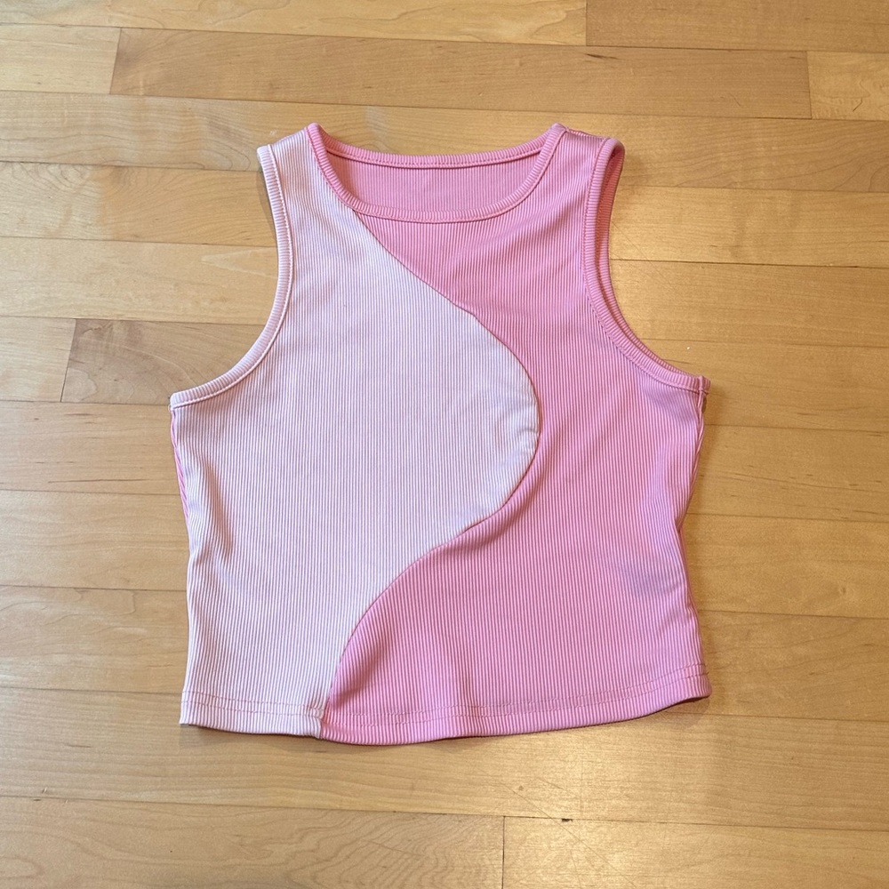 2 tone pink cropped tank size small